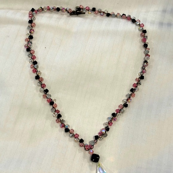 CUT CRYSTAL AND STERLING SILVER NEIMAN MARCUS NECKLACE - Picture 2 of 11